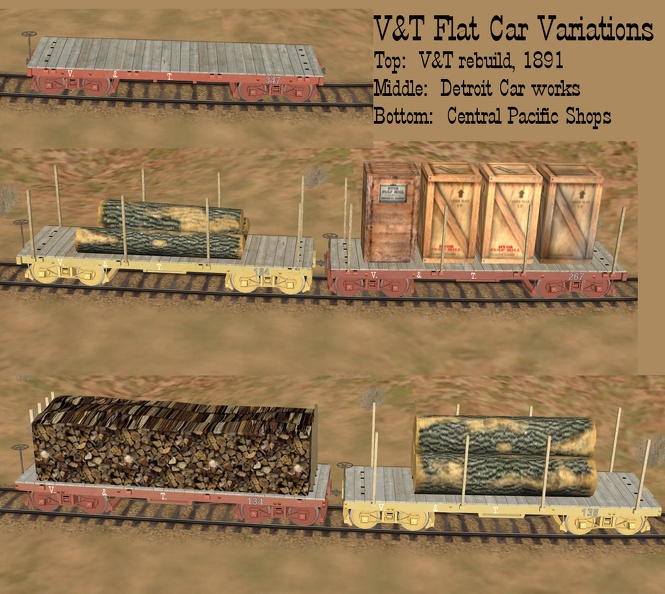 V and T flat cars